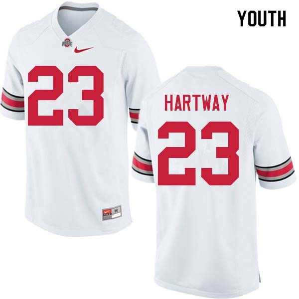 Ohio State Buckeyes #23 Michael Hartway Youth Player Jersey White OSU74006